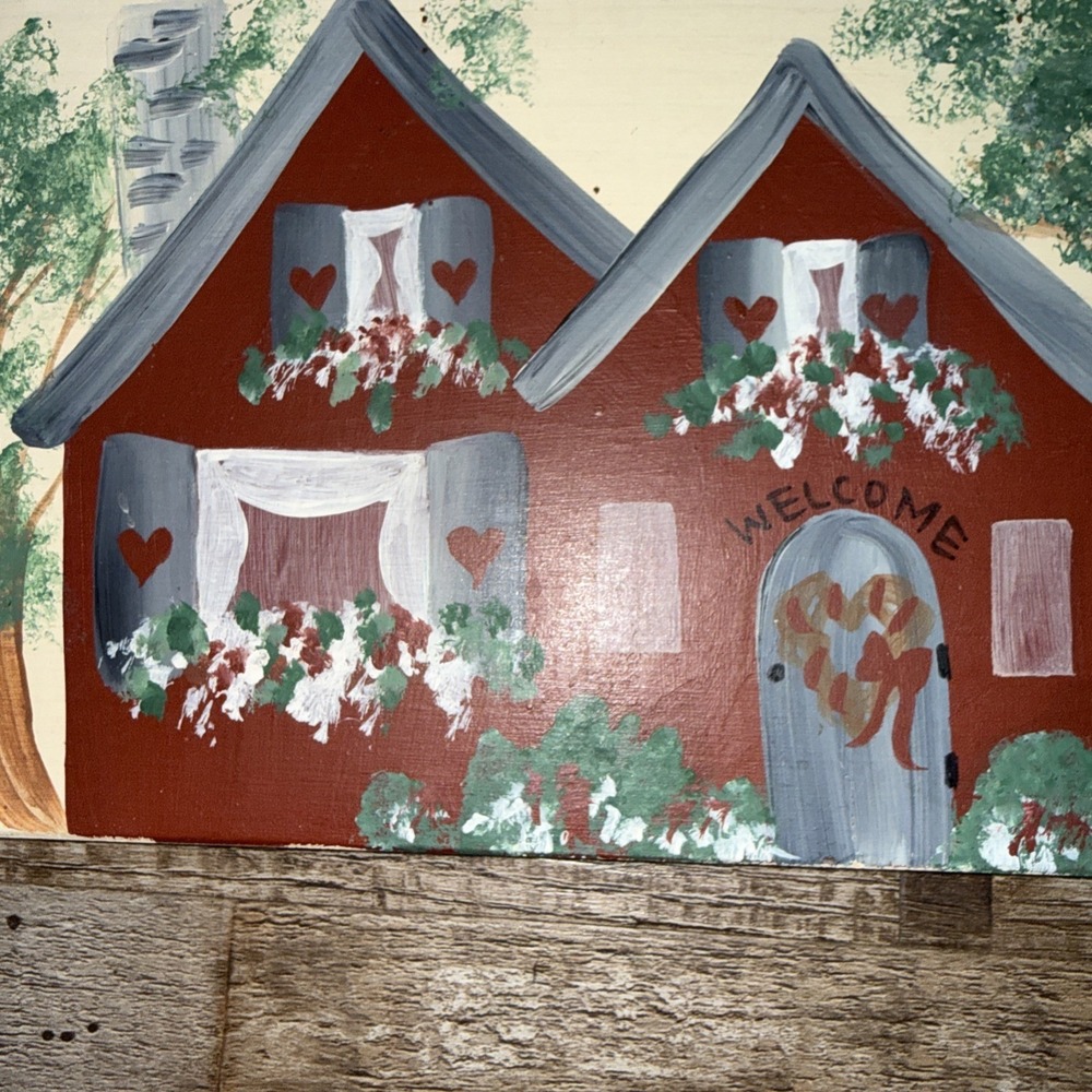 Welcome Friends Wooden Hand Painted 80s "there's No Place Like Grandma/Grandpa - Picture 6 of 7